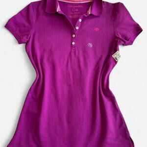 Aeropostale Women L Polo Shirt Short Sleeve Collared Purple
